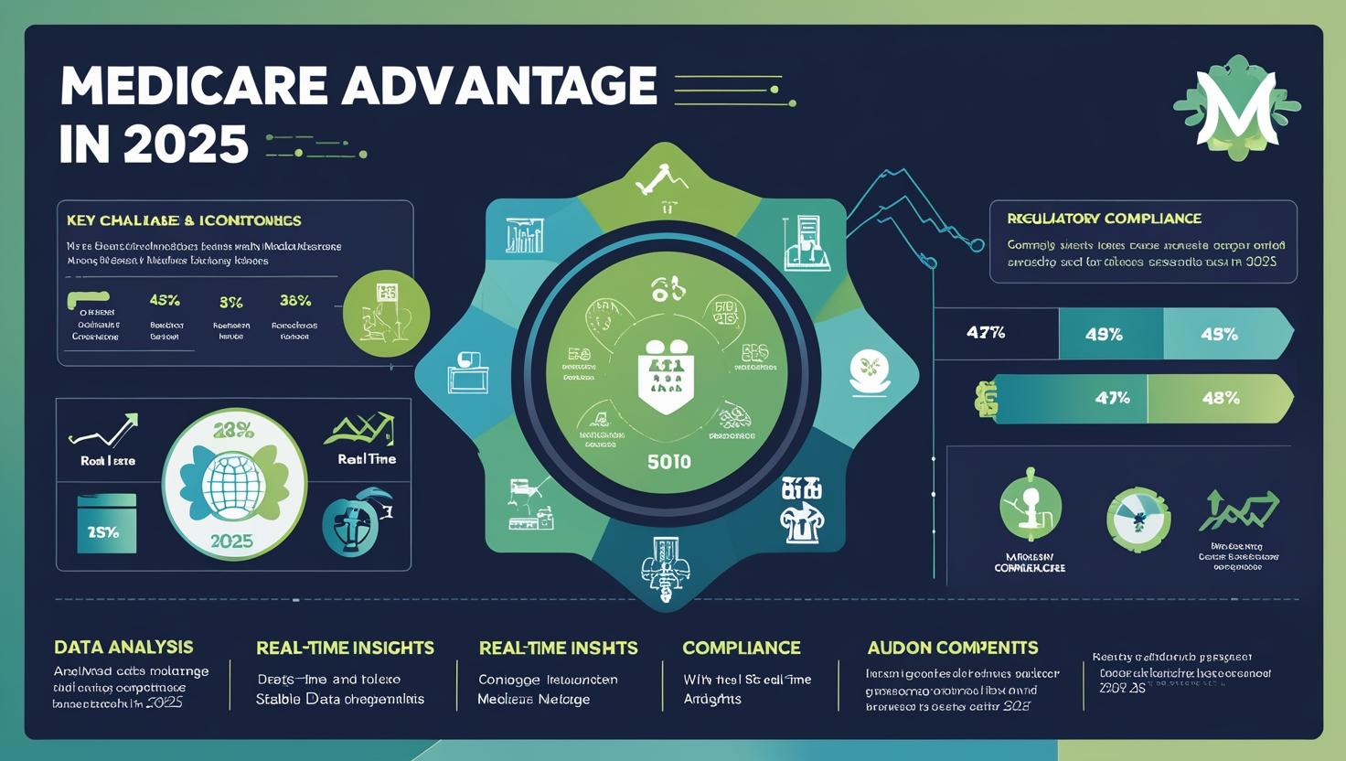 Breaking Down Medicare Advantage 2025_ Data-Driven Decisions, Real-Time Insights & Compliance Pressure_create the image according to this title. do not create the spelling mistake