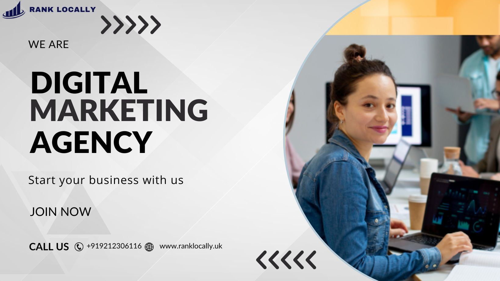 Gray & White Geometric Business Facebook Cover