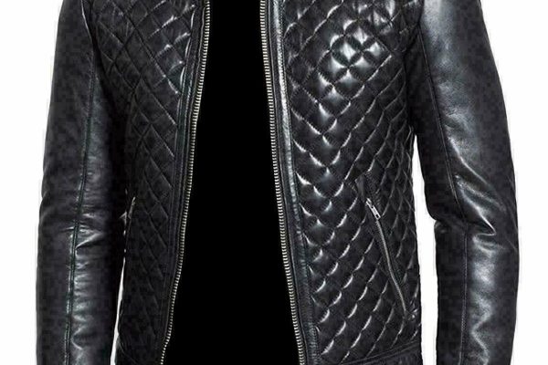 Men's Black Quilted Leather Motorcycle Jacket,Classic Edge Meets Modern Craftsmanship