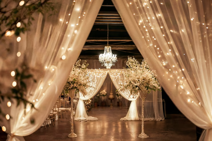 Photorealistic wedding venue with intricate decor and ornaments (1)