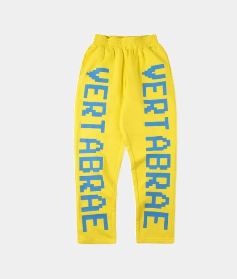Vertabrae-Double-Logo-Sweatpants-Yellow