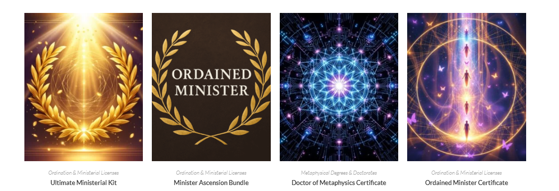 spiritual ordination certificate